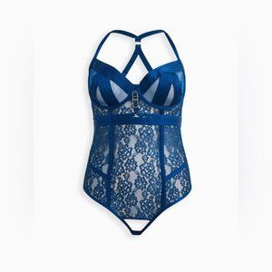 Torrid Straps And Rings Lace Bodysuit With Open Back women size 1X